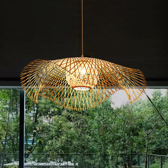 Bamboo Woven Pendant Light for a Stylish Table Setting