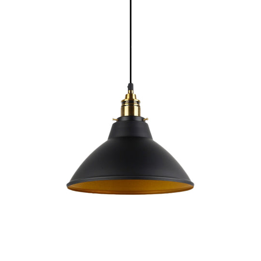 Industrial Metal Pendant Light - Single Bulb Hanging Fixture For Living Room Black/White/Gold