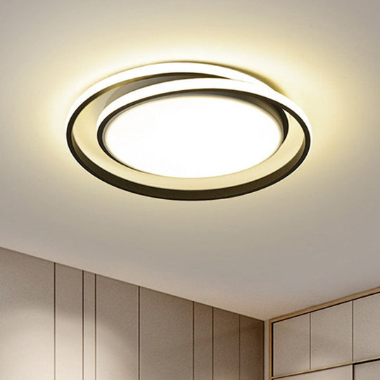 Minimalist LED Circle Flush Ceiling Light, Acrylic, Bedroom-Ready