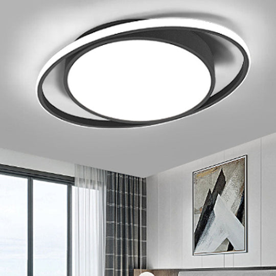 Artistic LED Flush Mount Ceiling Light in Black for Modern Living Room