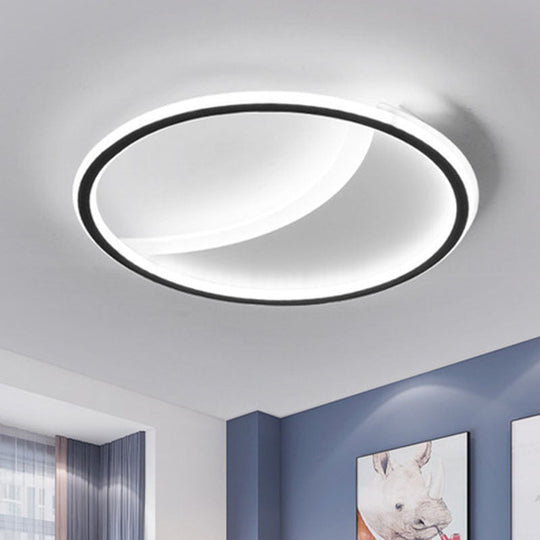 Plafonnier LED contemporain en acrylique noir - Splicing Round