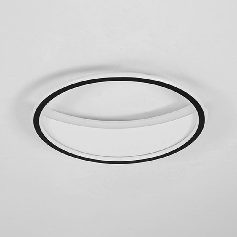 Contemporary Black Led Acrylic Flush Ceiling Light Fixture - Splicing Round