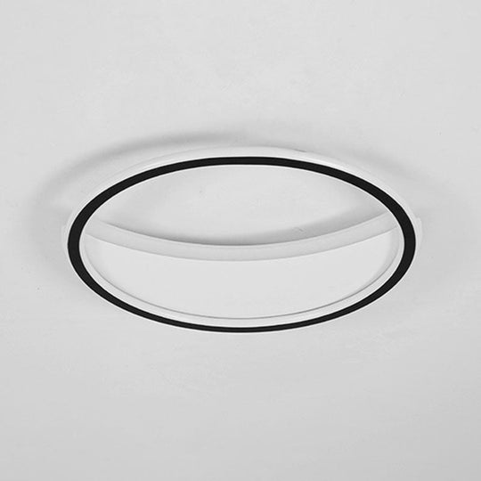 Contemporary Black Led Acrylic Flush Ceiling Light Fixture - Splicing Round