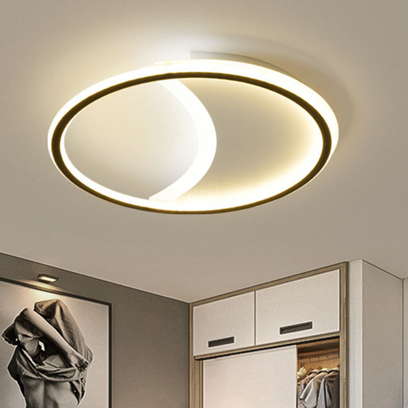 Plafonnier LED contemporain en acrylique noir - Splicing Round