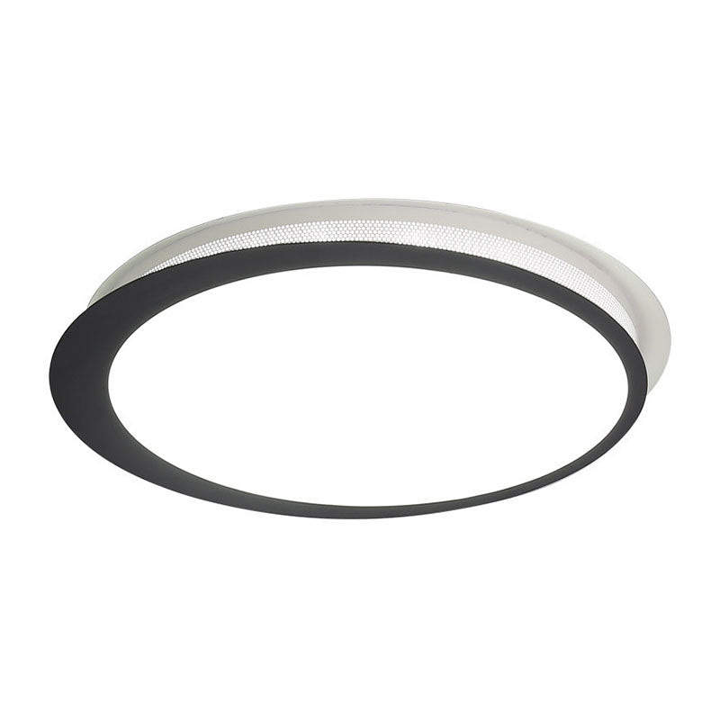 Modern Round Black Led Flush Ceiling Light Fixture For Bedroom