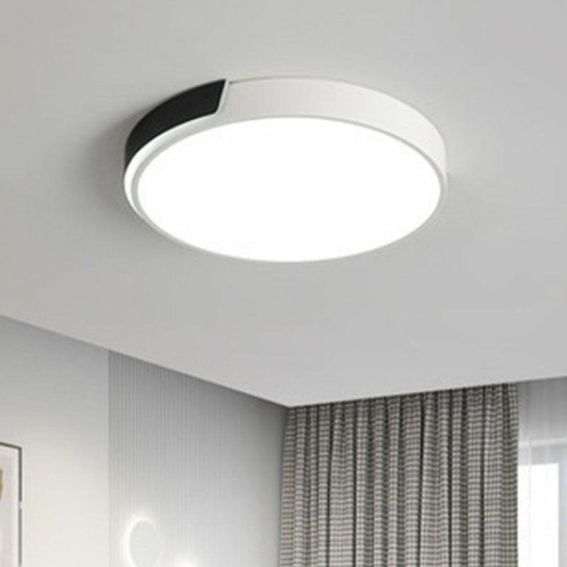 Modern Geometric Acrylic LED Flush Mount Light - Minimalist White Fixture