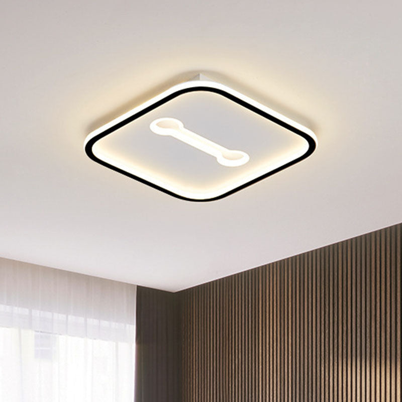 Minimalist Geometric LED Bedroom Flush Mount Light Fixture