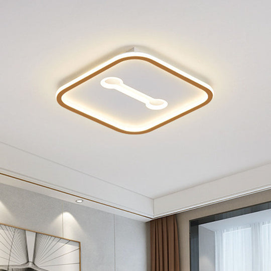 Minimalist Geometric LED Bedroom Flush Mount Light Fixture