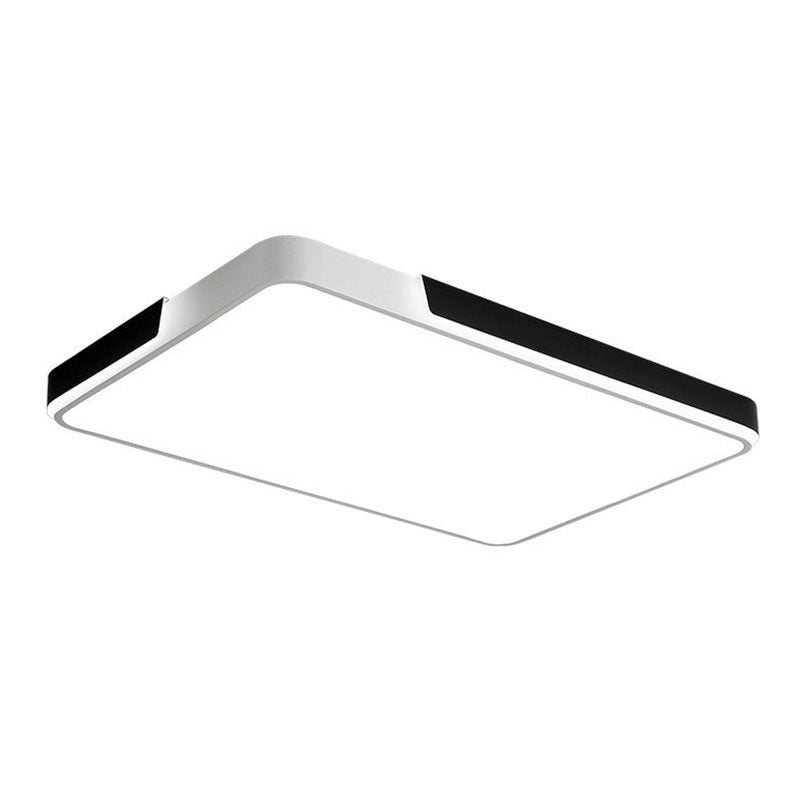 Geometric Black and White LED Flush Ceiling Light for Living Room