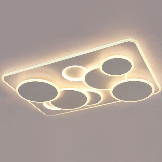 Artistic White Acrylic Geometric LED Ceiling Light for Living Room