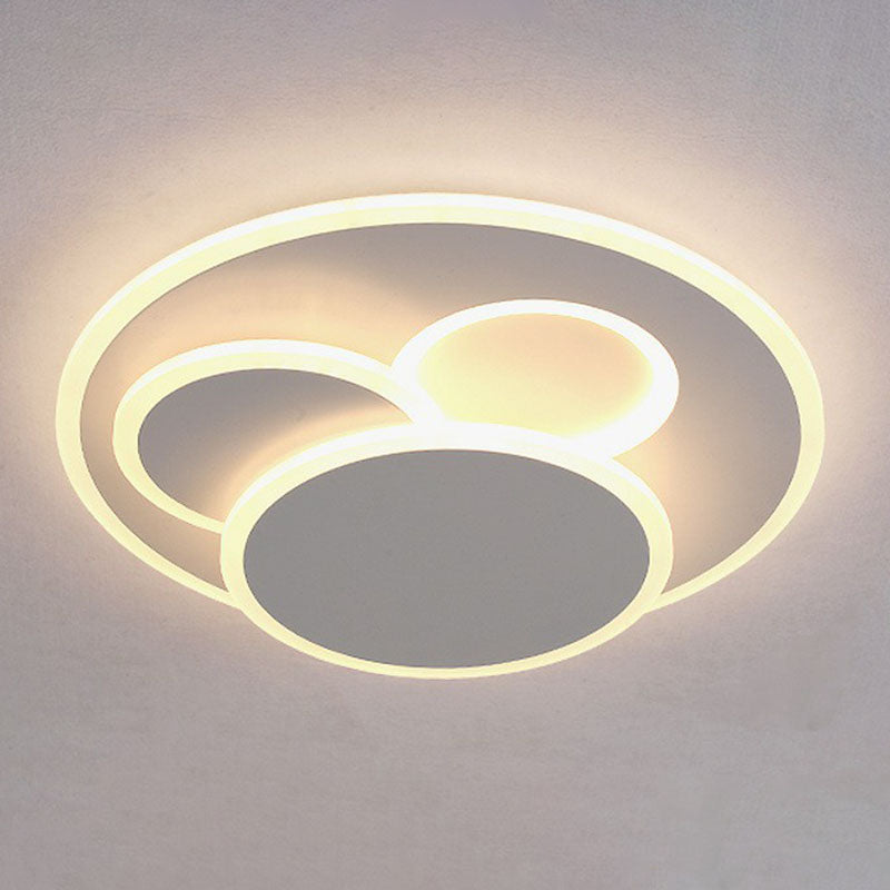 Artistic White Acrylic Geometric LED Ceiling Light for Living Room