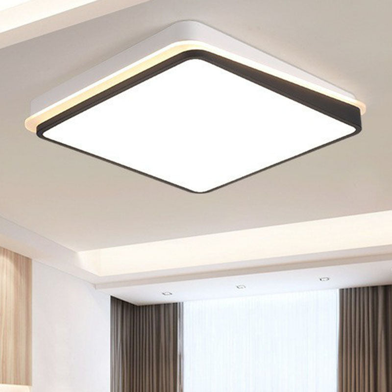 Minimalist Black & White LED Metal Flush Mount Light Fixture