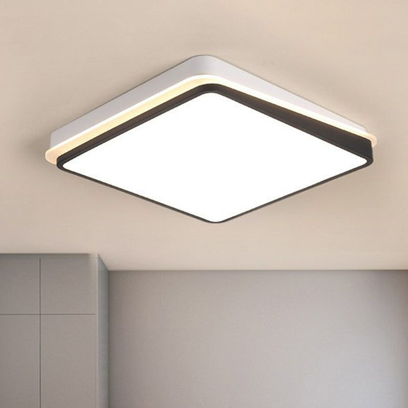 Minimalist Black & White LED Metal Flush Mount Light Fixture