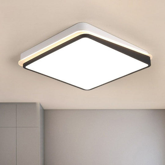 Minimalist Black & White Led Metal Flush Mount Light Fixture