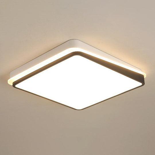 Minimalist Black & White LED Metal Flush Mount Light Fixture