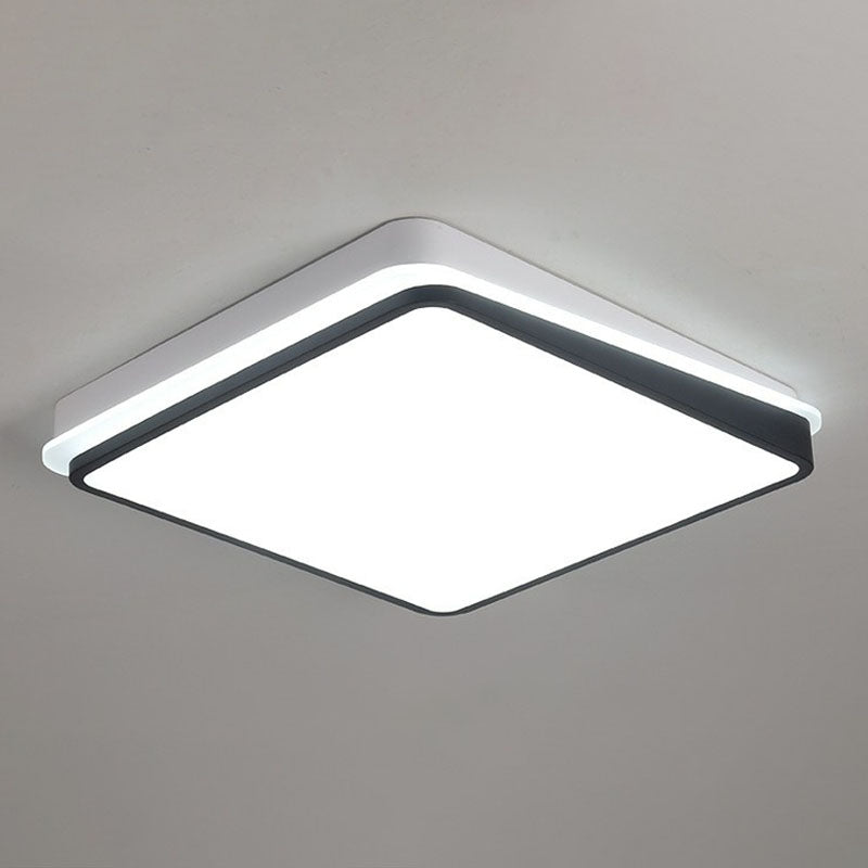 Minimalist Black & White LED Metal Flush Mount Light Fixture