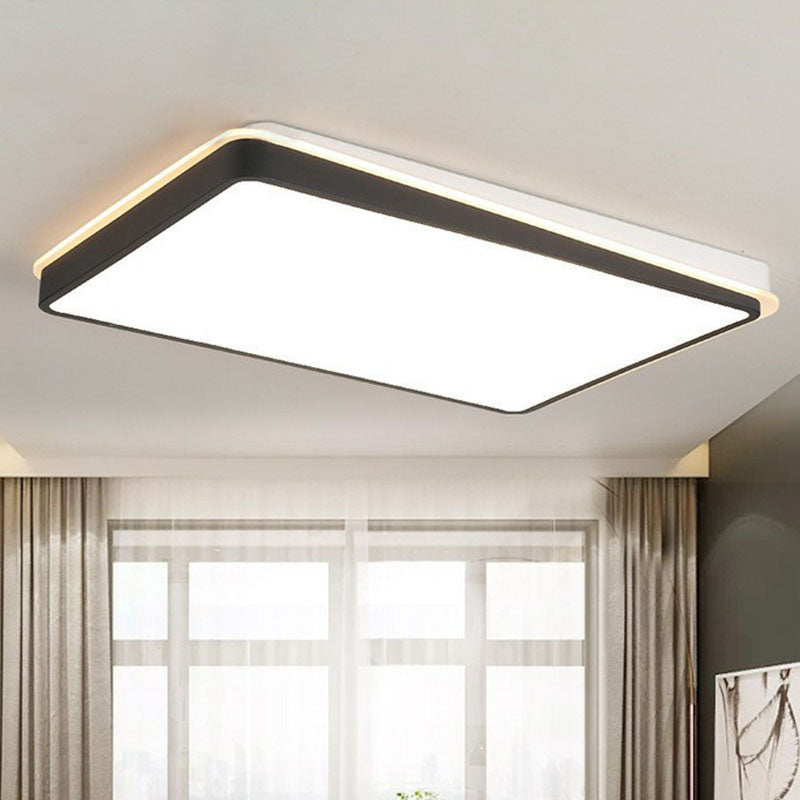 Minimalist Black & White LED Metal Flush Mount Light Fixture