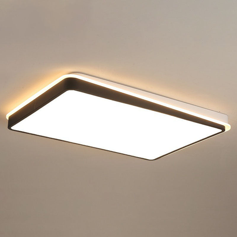 Minimalist Black & White LED Metal Flush Mount Light Fixture