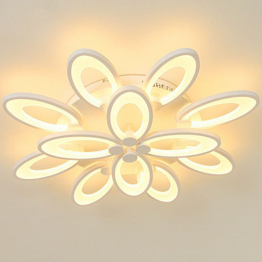 Modern Acrylic Led Semi Flush Mount Ceiling Light - Ideal For Living Room 12 / White