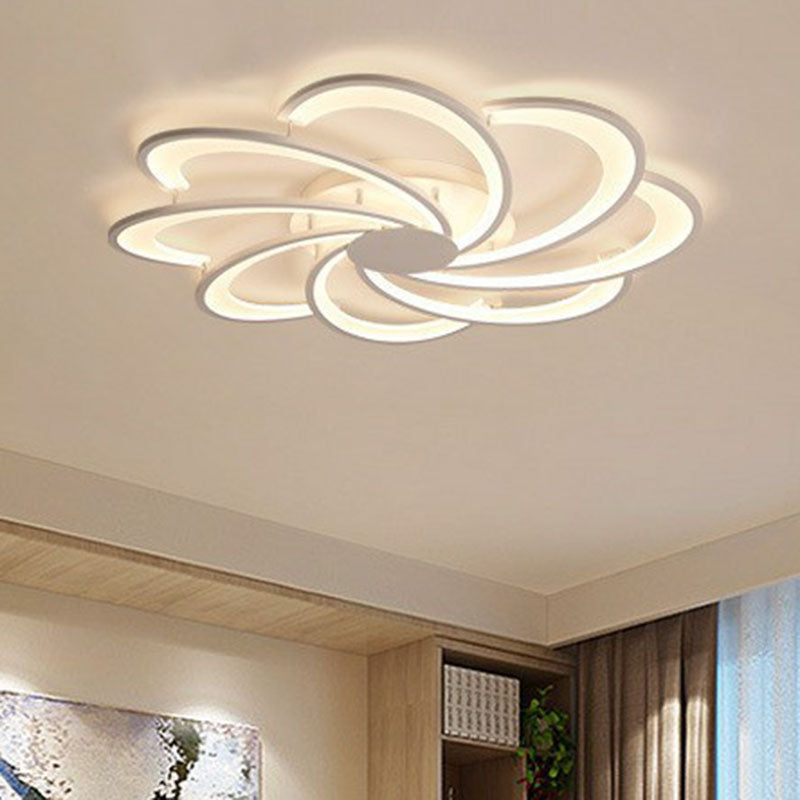 Contemporary LED Flower Flush Ceiling Light: Acrylic Living Room Lighting Fixture