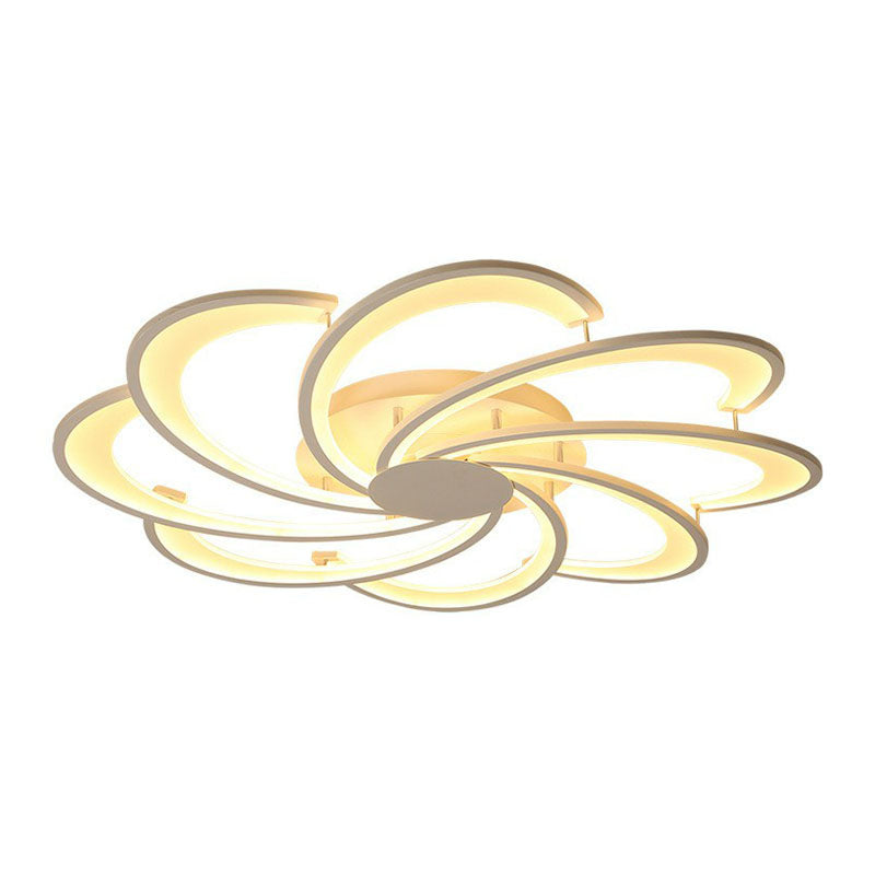 Contemporary LED Flower Flush Ceiling Light: Acrylic Living Room Lighting Fixture