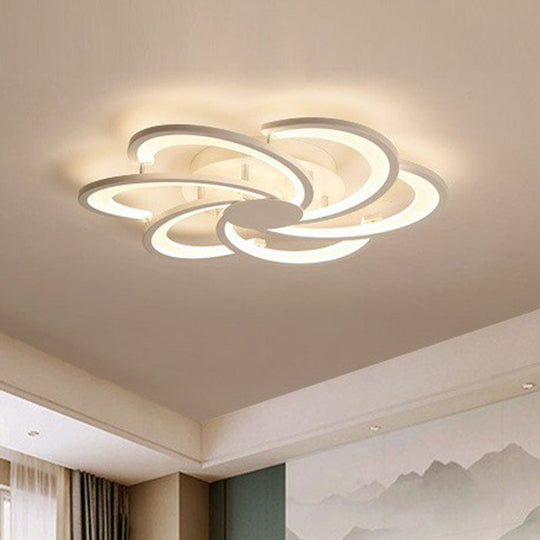 Contemporary LED Flower Flush Ceiling Light: Acrylic Living Room Lighting Fixture