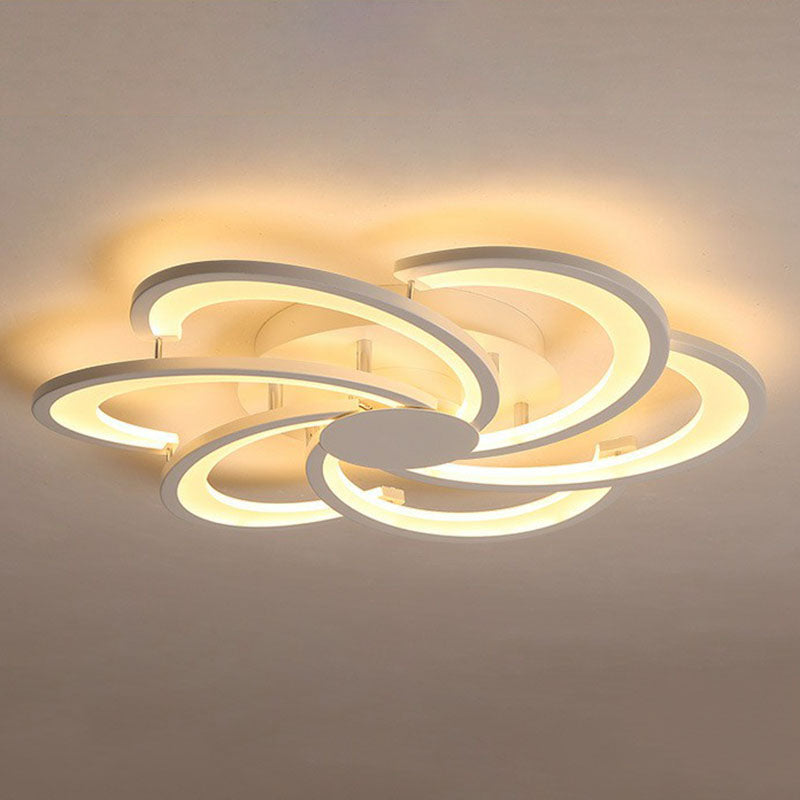 Contemporary LED Flower Flush Ceiling Light: Acrylic Living Room Lighting Fixture