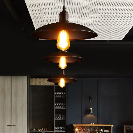 12.5/16 Wide Dome Industrial Metal Hanging Pendant Lamp - 1-Light Restaurant Light Fixture