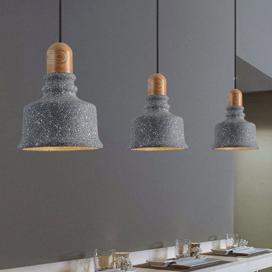 Industrial Grey Pendant Light - Upside-down Trifle Hanging Fixture for Restaurants