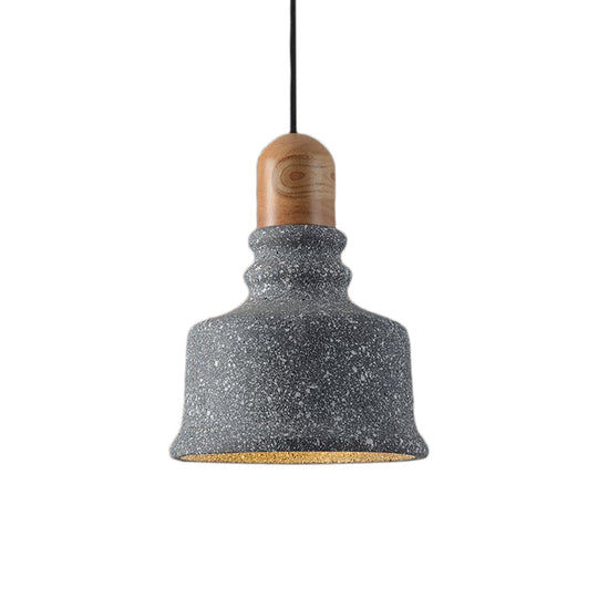 Industrial Grey Pendant Light - Upside-down Trifle Hanging Fixture for Restaurants