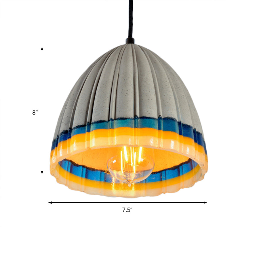 Contemporary Grey Dome Pendant Light for Living Room Ceiling