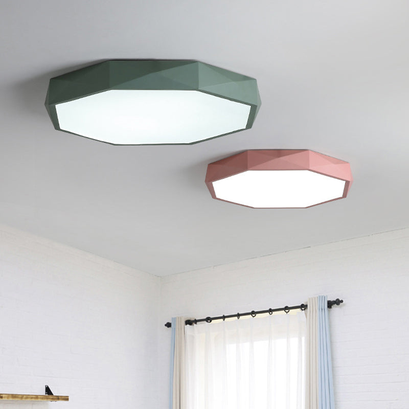 Octagon Acrylic Ceiling Lamp: Modern Macaron Loft Led Flush Mount For Kitchen