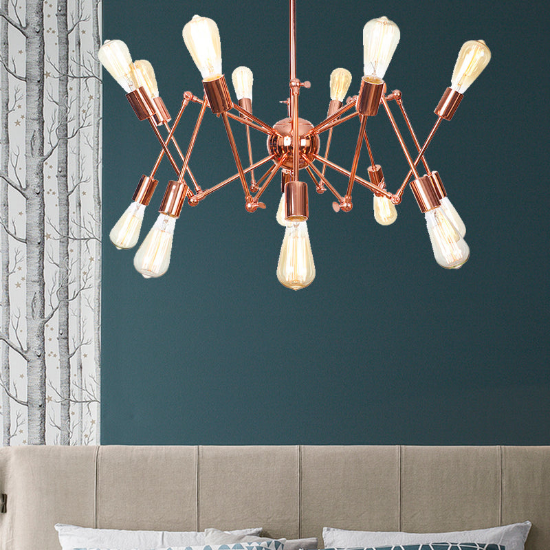 Rustic Copper Sputnik Pendant Chandelier - Indoor Light Fixture with 6/8/10 Lights