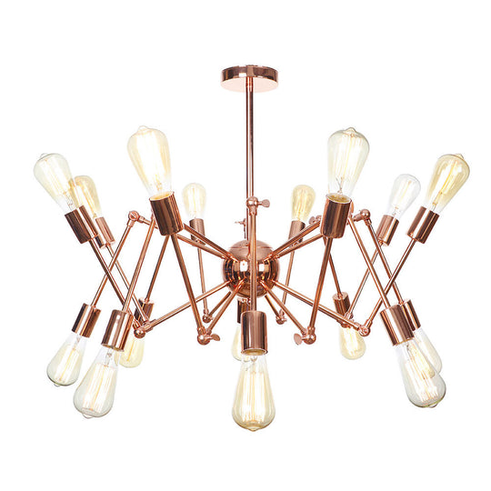 Rustic Copper Sputnik Pendant Chandelier - Indoor Light Fixture with 6/8/10 Lights