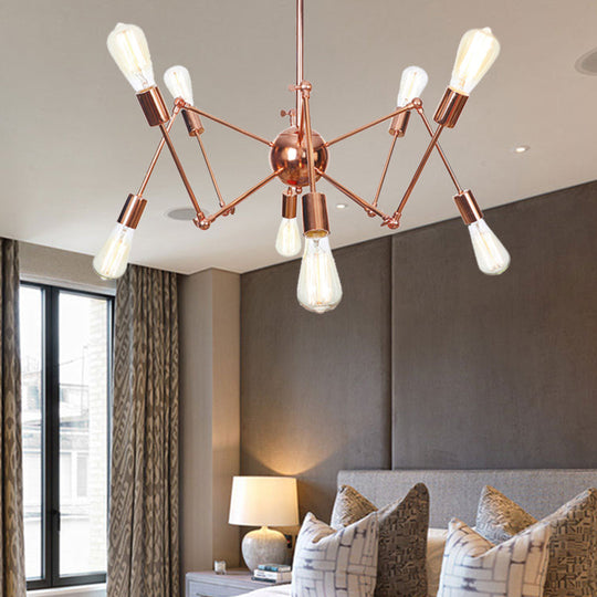 Sputnik Pendant Chandelier - Copper & Rustic Metal 6/8/10 Lights Indoor Lighting Fixture