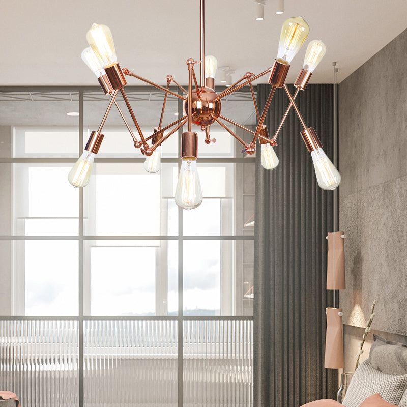 Sputnik Pendant Chandelier - Copper & Rustic Metal 6/8/10 Lights Indoor Lighting Fixture