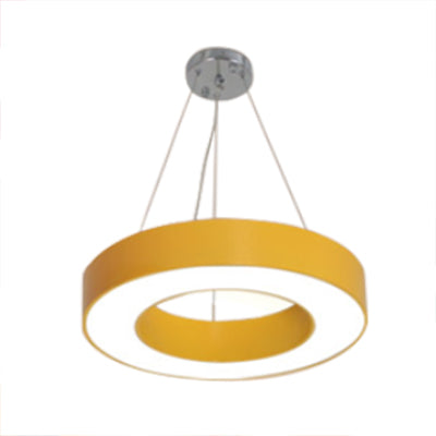 Adjustable Metal Drum Pendant Light with Integrated LED for Play Room