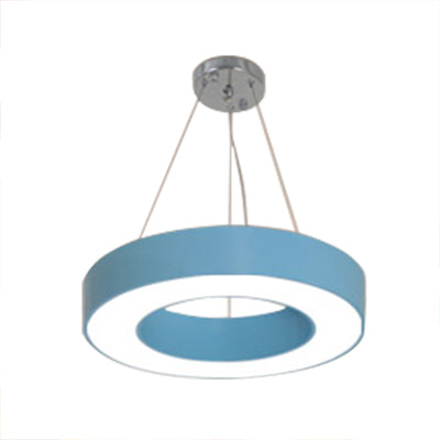 Adjustable Metal Drum Pendant Light with Integrated LED for Play Room