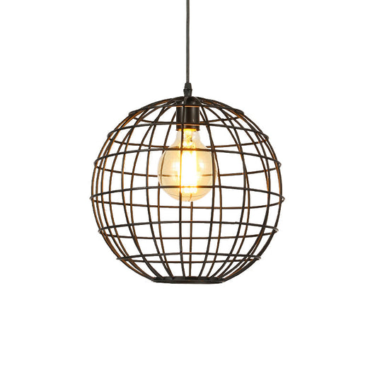 Industrial Metal Pendant Light With Globe Shade Ideal For Living Room Ceiling Lighting