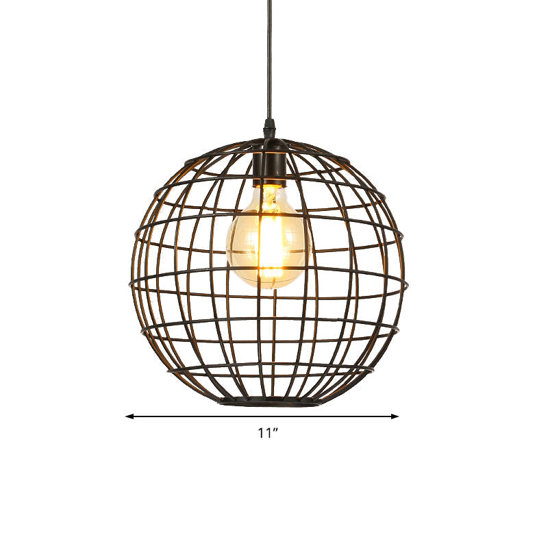 Industrial Metal Pendant Light With Globe Shade Ideal For Living Room Ceiling Lighting