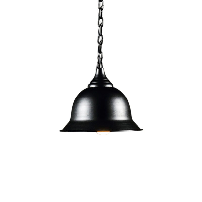 Industrial Black/Red/Yellow Dome Pendant Light Fixture - Hanging Ceiling Light for Living Room