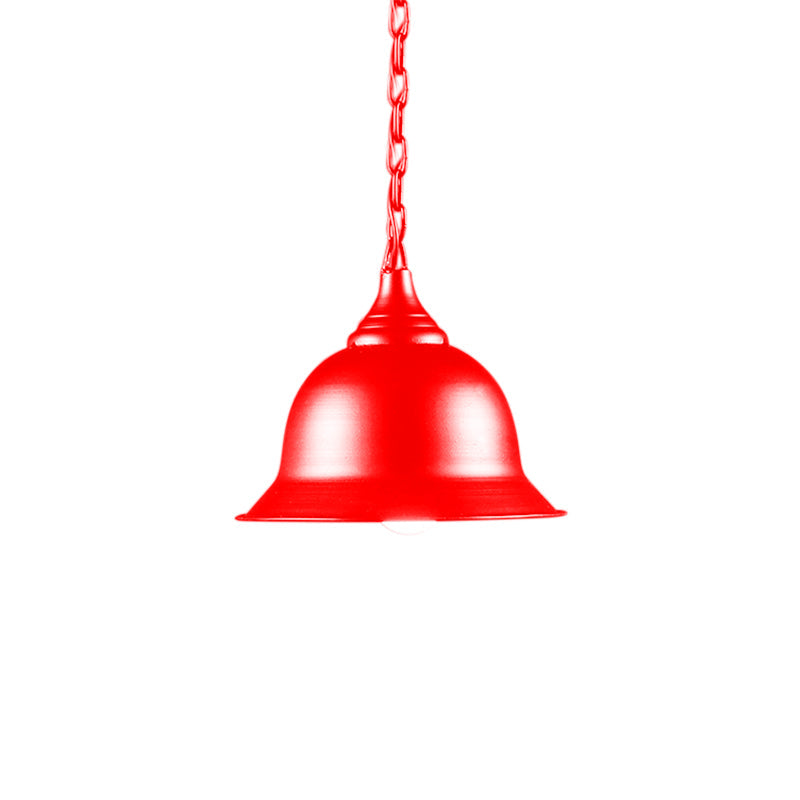 Industrial Black/Red/Yellow Dome Pendant Light Fixture - Hanging Ceiling Light for Living Room