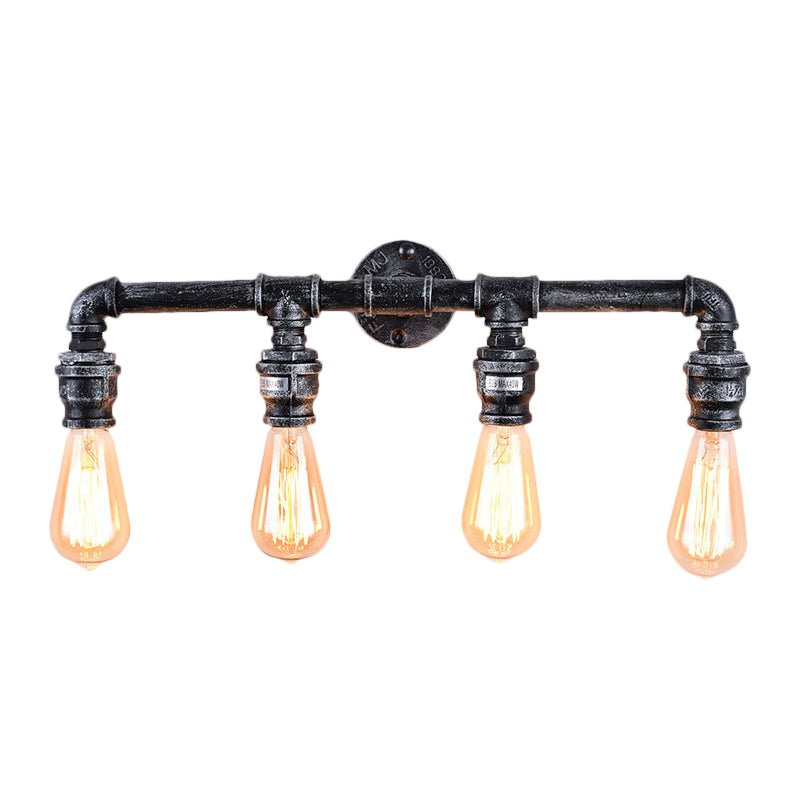 Industrial Antique Silver Wall Sconce With 4 Bulbs - Perfect For Living Room Lighting