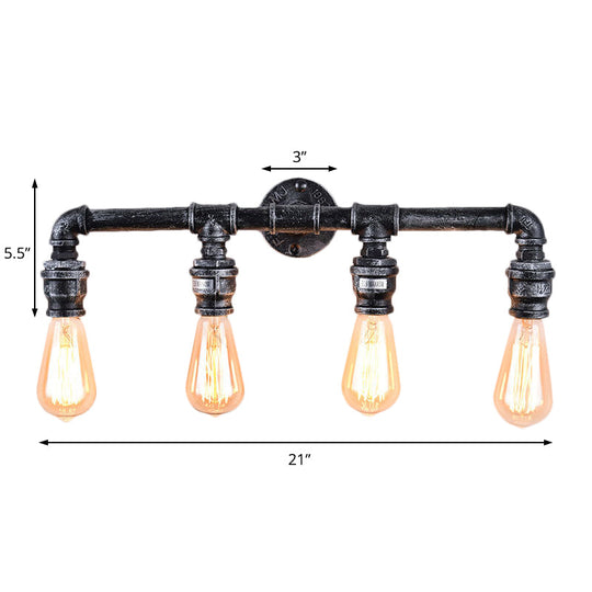 Industrial Antique Silver Wall Sconce With 4 Bulbs - Perfect For Living Room Lighting