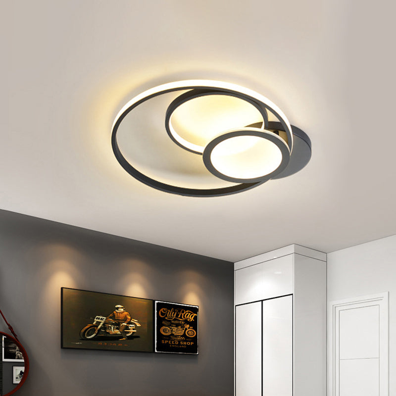 Modern Acrylic LED Ceiling Lamp, Multi-Ring Flush Mount Fixture for Bedroom with Warm/White Light