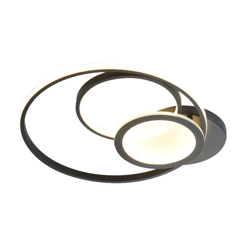 Modern Acrylic LED Ceiling Lamp, Multi-Ring Flush Mount Fixture for Bedroom with Warm/White Light