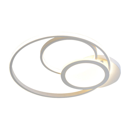 Modern Acrylic LED Ceiling Lamp, Multi-Ring Flush Mount Fixture for Bedroom with Warm/White Light