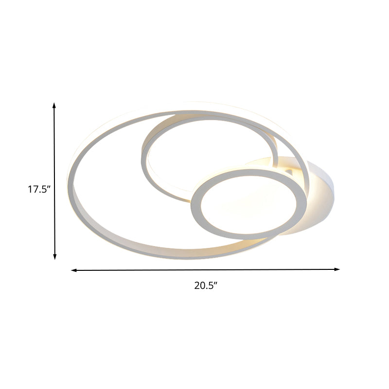 Modern Acrylic LED Ceiling Lamp, Multi-Ring Flush Mount Fixture for Bedroom with Warm/White Light