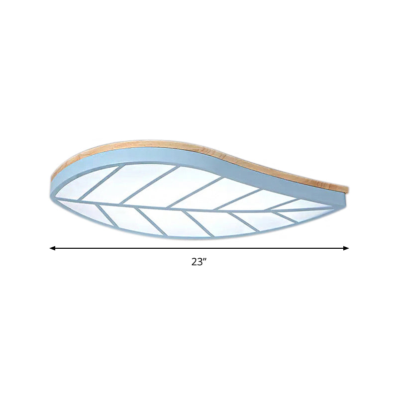 Plafonnier moderne à encastrer en forme de feuille pour chambre d'enfant avec finition sous-teinte