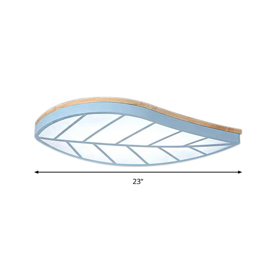 Plafonnier moderne à encastrer en forme de feuille pour chambre d'enfant avec finition sous-teinte